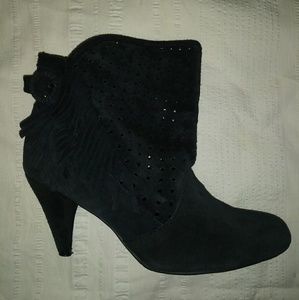 Chinese Laundry | Suede Fringe Lattice Booties